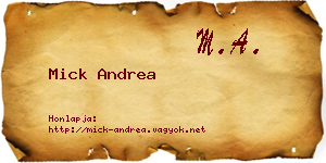 Mick Andrea névjegykártya